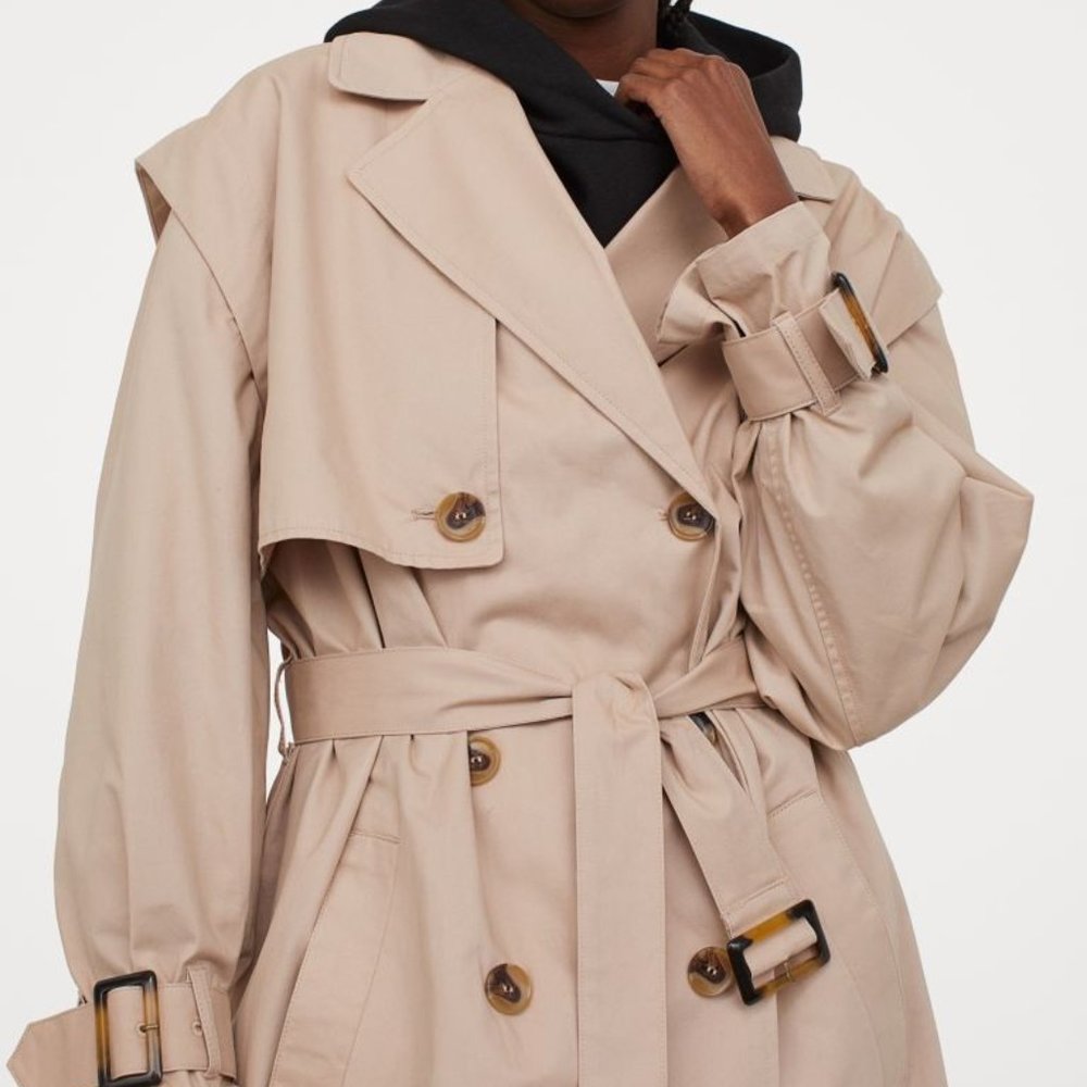 H&M Cotton Twill Trenchcoat, NWT